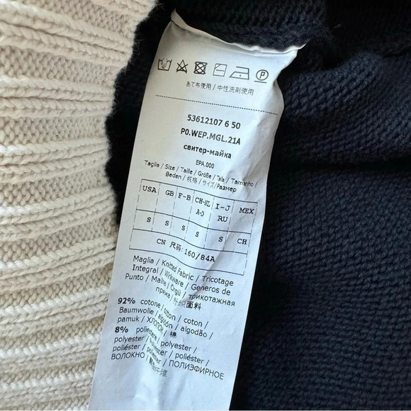 NEW WEEKEND MAX MARA Moresca Crewneck Sweater Navy White Striped Size S - Picture 14 of 16